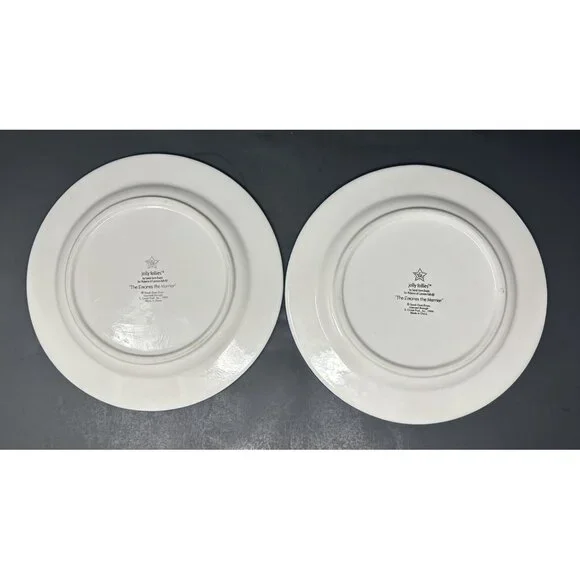 (2) SANDI GORE EVANS THE S'MORES THE MERRIER Jolly Follies Dinner Plates Snowmen - Picture 3 of 13
